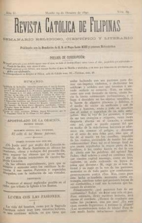 Ano II. Manila 19 de Octubre de 1890, Núm. 89