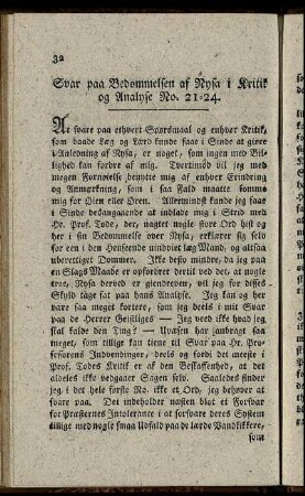 Svar paa Bedommelsen af Nysa i Kritik og Analyse No. 21-24.