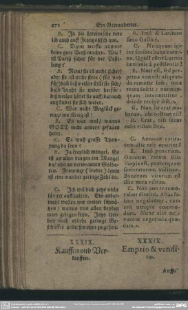 XXXIX. Kauffen und Verkauffen