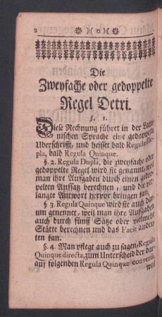 Die Zweyfache oder gedoppelte Regel Detri