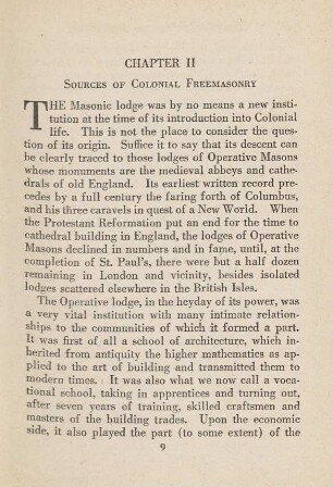 Chapter II Sources Of Colonial Freemasonry