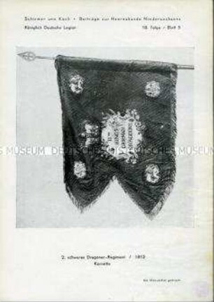 Uniformdarstellung, Foto der Kornette des 2. Schweren Dragoner-Regiments der Königlich Deutschen Legion, Kurfürstentum Hannover, 1812.
