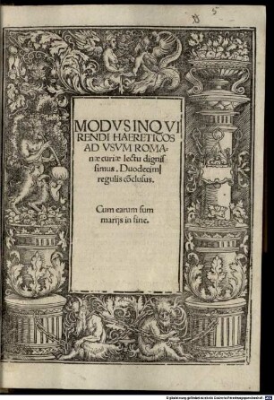 Modus inquirendi haereticos : ad usum Romanae curiae lectu dignissimus. Duodecim regulis conclusus. Cum earum summariis in fine