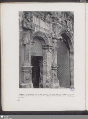 Bamberg. Hoftor des neuen Palas der Alten Hofhaltung, unter Bischof Veit II. von Würzburg 1571-76 von dem Steinmetz Daniel Engelhard erbaut, der unter Kaspar Vischer an dem Bau des Schönen Hofes der Plassenburg mitarbeitete