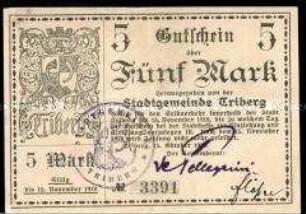 Triberg, Notgeld, 5 Mark