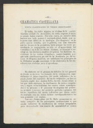 Nueva clasificación de verbos irregulares : Gramática Castellana