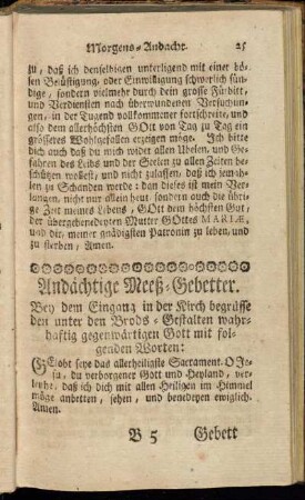 Andächtige Meeß-Gebetter.