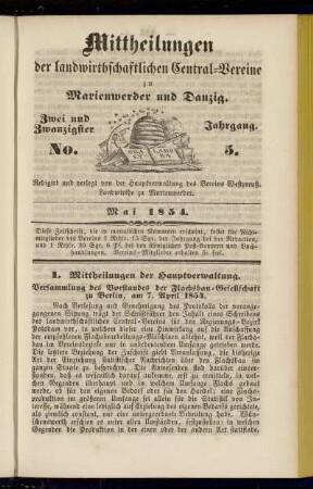 Zwei und Zwanzigster Jahrgang. No. 5.