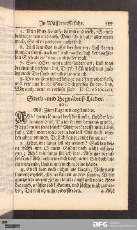 Sterb- und Begräbniß-Lieder.