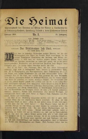 Februar 1919. Nr. 2. 29. Jahrgang.