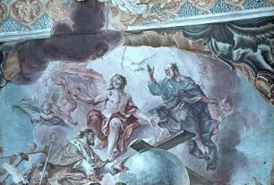 Glorie des heiligen Paulinus und Nebenbilder mit Szenen seiner Vita