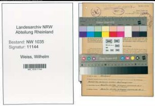 Entnazifizierung Wilhelm Weiss , geb. 14.07.1904 (Steiger)