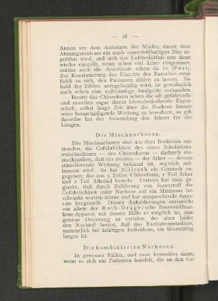 Die kombinierten Narkosen.