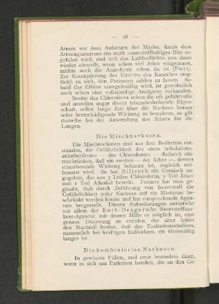 Die kombinierten Narkosen.