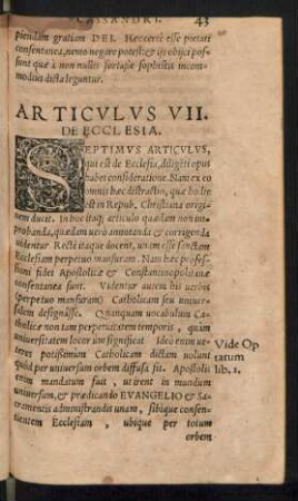 Articulus VII. De Ecclesia.
