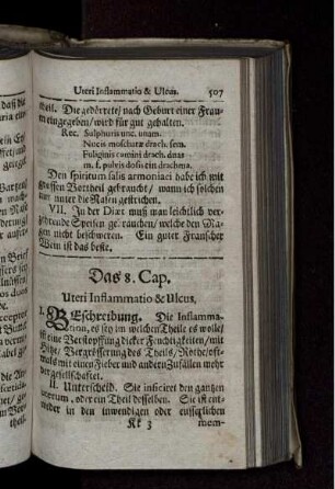 Das 8. Cap. Uteri Inflammatio & Ulcus.
