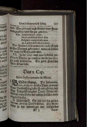 Das 8. Cap. Uteri Inflammatio & Ulcus.