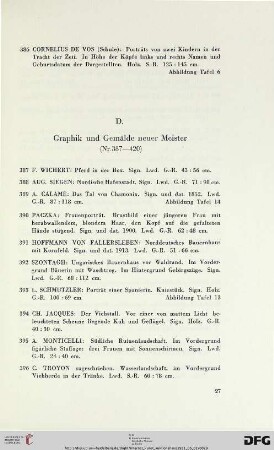 D. Graphik und Gemälde neuer Meister (Nr. 387-420)