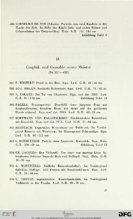 D. Graphik und Gemälde neuer Meister (Nr. 387-420)