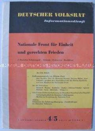 Informationsblatt des Deutschen Volksrates zum 3. Deutschen Volkskongress