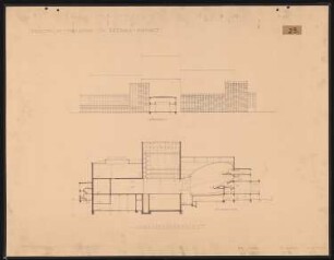 Friedrich-Theater, Dessau: Südansicht, Längsschnitt 1:200