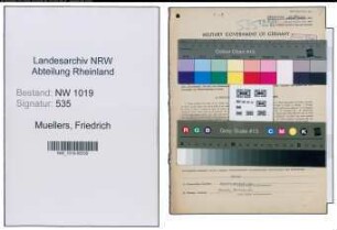 Entnazifizierung Friedrich Muellers , geb. 13.01.1890 (Lehrer)