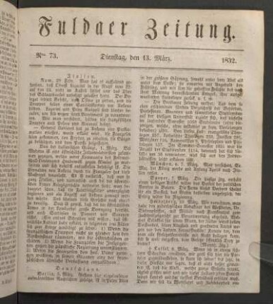 Dienstag, den 13. März. 1832