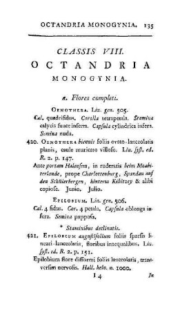 Classis VIII. Octandria