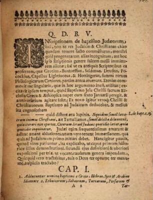 [...] Sive Exercitatio Philologica De Baptismo Seu Immersione Judaeorum