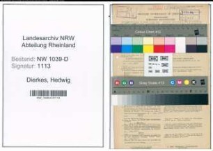Entnazifizierung Hedwig Dierkes , geb. 26.03.1908 (Studienraetin)
