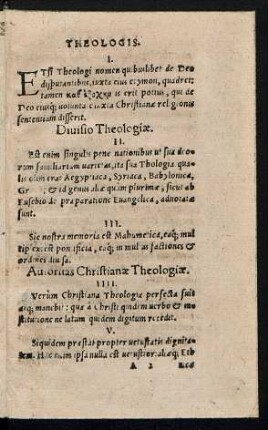 [De Veris] Theologis.