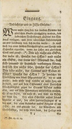 Eingang. Andächtige und in Jesu Geliebte!