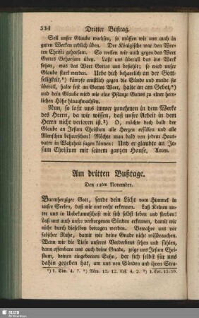 Am dritten Bußtage, den 12ten November