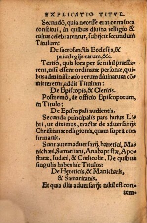 Explicatio Et Continvatio Titvlorum Iuris Ciuilis, & Canonici