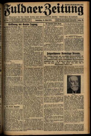 Ausgabe vom Samstag, den 16. Mai 1931.