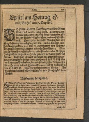 Epistel am Sontag Oculi/ Ephes. am 5. Capitel.