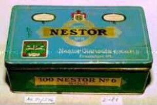 Blechdose für 100 Stück "Cigarettes NESTOR No. 6 Nestor Gianaclis G.M.B.H."