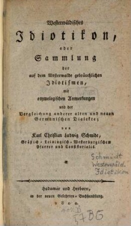 Westerwäldisches Idiotikon