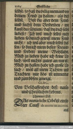 CCXC. Von Beschaffenheit deß natür- und Christlichen Lebens
