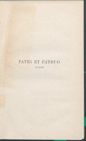 Patri et Patruo Sacrum.