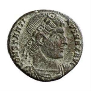 Münze, Follis, Aes 4, 334 n. Chr.