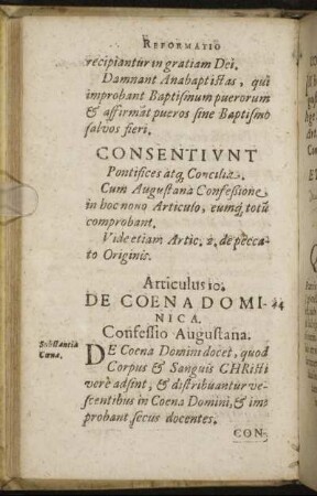 Articulus 10. De Coena Dominica