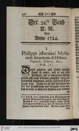 Der 24te Band U. N. von anno 1724