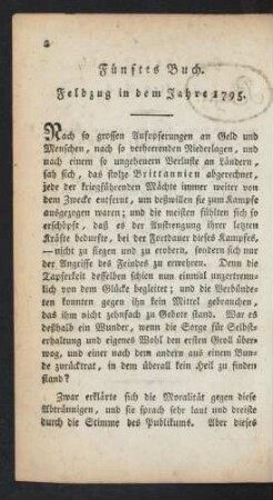 Feldzug in dem Jahre 1795.