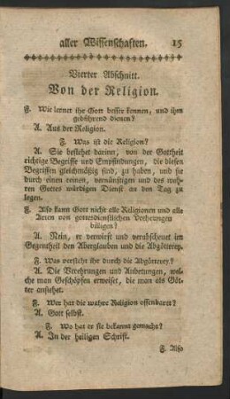 Vierter Abschnitt. Von der Religion