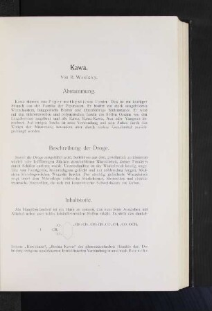 Kawa. Von R. Wasicky.