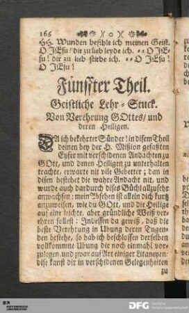 Fünffter Theil.