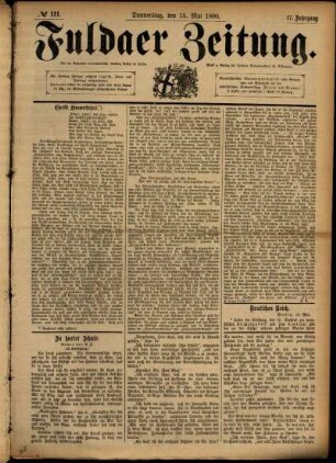 Ausgabe vom Donnerstag, den 15. Mai 1890.