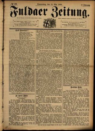 Ausgabe vom Donnerstag, den 15. Mai 1890.