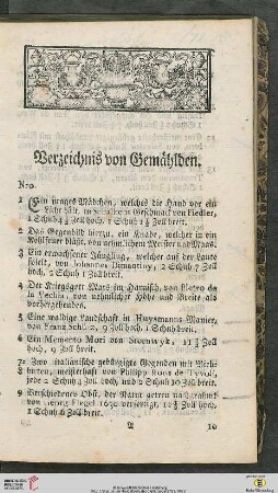 Verzeichnis von Gemaehlden